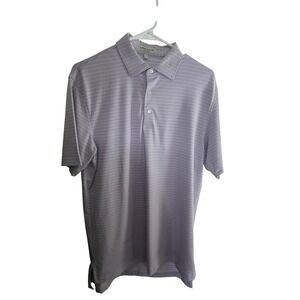 Peter Millar Summer Comfort Mens Polo Shirt S Lavender Stripe Short Sleeve Golf